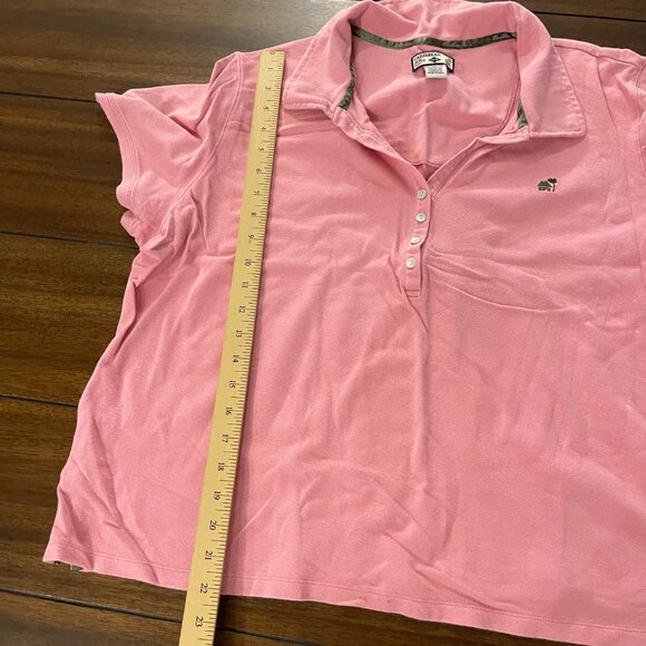 Caribbean Joe Womens Pink Polo Shirt 2X Cotton/Spandex Short Sleeve Button-Up Co - Picture 3 of 8